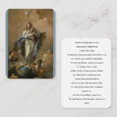 Our Lady of the Immaculate Conception Prayer Card Visitenkarte (Vorne/Hinten)