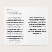 OUR LADY OF WALSINGHAM Prayer Card (Innenseite Aufgefaltet)