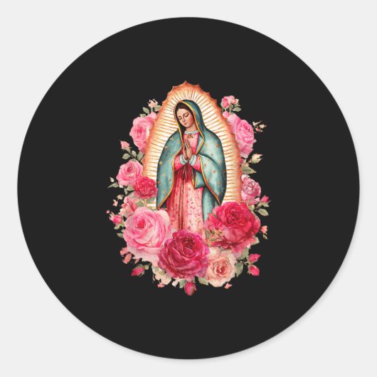 Our Lady Virgen De Guadalupe Saint Virgin Mary Nk Runder Aufkleber (Vorderseite)