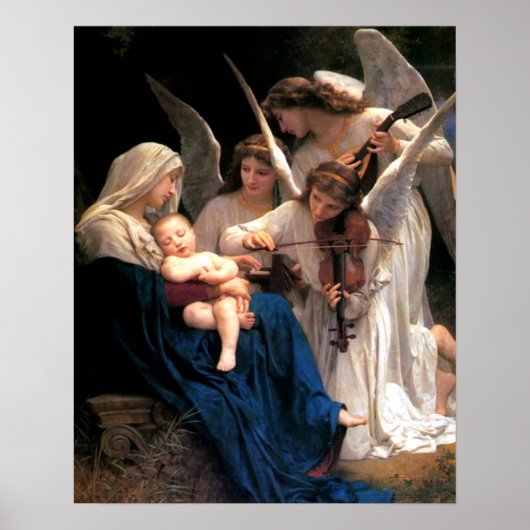 Our Lady Virgin Mary Song of Angels Print Poster (Vorne)