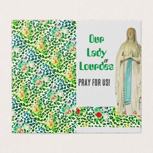 Our Lafy of Lourdes Prayer Card (Außenseite Aufgefaltet)