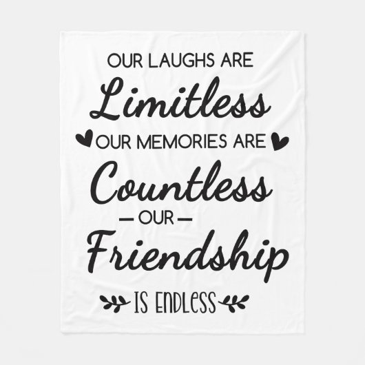 Our Laughs Are Limitless Friendship Quote Fleecedecke (Vorderseite)