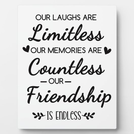 Our Laughs Are Limitless Friendship Quote Fotoplatte (Vorderseite)