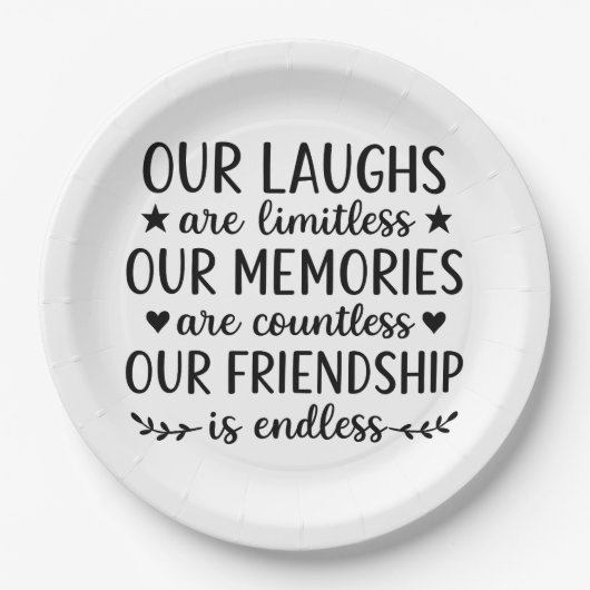 Our Laughs Are Limitless Friendship Quote Pappteller (Vorderseite)