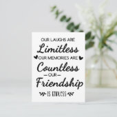 Our Laughs Are Limitless Friendship Quote Postkarte (Stehend Vorderseite)