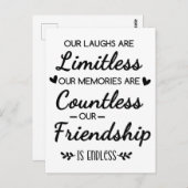 Our Laughs Are Limitless Friendship Quote Postkarte (Vorne/Hinten)