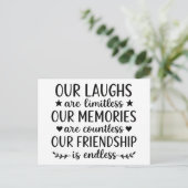 Our Laughs Are Limitless Friendship Quote  Postkarte (Stehend Vorderseite)