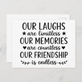 Our Laughs Are Limitless Friendship Quote  Postkarte (Vorne/Hinten)
