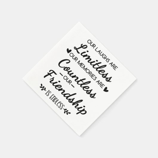 Our Laughs Are Limitless Friendship Quote Serviette (Ecke)