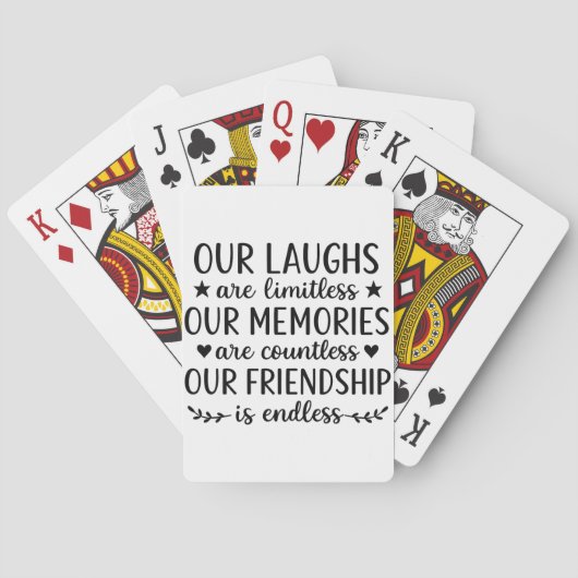 Our Laughs Are Limitless Friendship Quote Spielkarten (Rückseite)