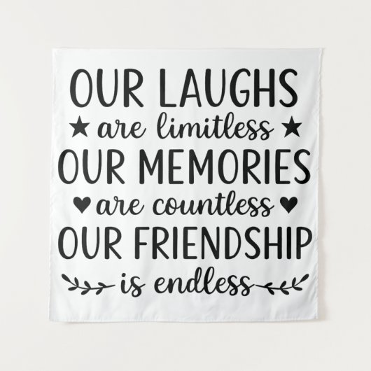 Our Laughs Are Limitless Friendship Quote Wandteppich (Vorderseite)