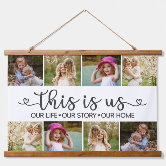 Our Life, Our Story, Our Home Wandteppich Mit Holzrahmen (Vorne)
