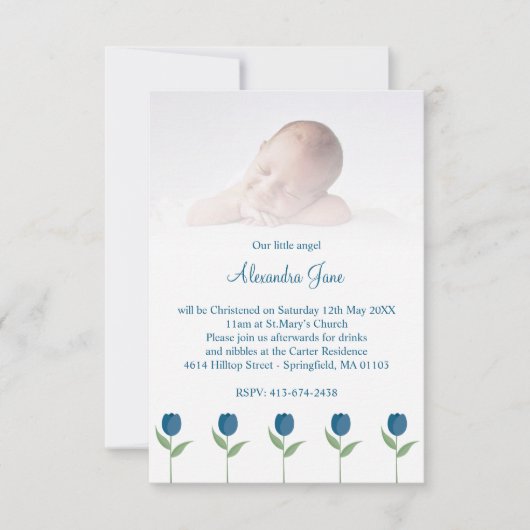 Our Little Angel Quote for Baby Baptism with Tulip (Vorderseite)