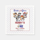 Our Little Animals Baseball 1st Birthday Party Serviette (Vorderseite)