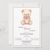 Our Little Bear on the Way Spring Fall Baby Shower Einladung (Vorderseite)
