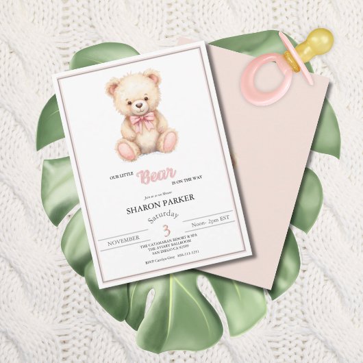 Our Little Bear on the Way Spring Fall Baby Shower Einladung