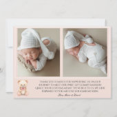 Our Little Bear Pink 3 Photo Birth Announcement (Rückseite)