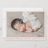 Our Little Bear Pink 3 Photo Birth Announcement  (Vorderseite)
