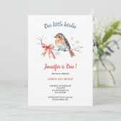 Our little birdie birthday invitation einladung (Stehend Vorderseite)