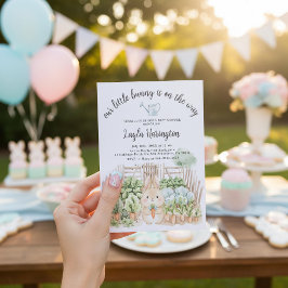 Our Little Bunny Is On The Way Garden Baby Shower Einladung
