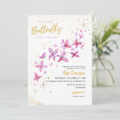 Our Little Butterfly Baby Shower Invitation Einladung (Stehend Vorderseite)