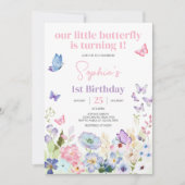 Our Little Butterfly Birthday Party Einladung (Vorderseite)