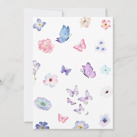 Our Little Butterfly Birthday Party Einladung (Rückseite)