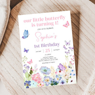Our Little Butterfly Birthday Party Einladung