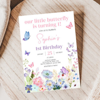Our Little Butterfly Birthday Party Einladung