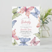 Our Little Butterfly Gender Neutral Baby Shower Einladung (Stehend Vorderseite)