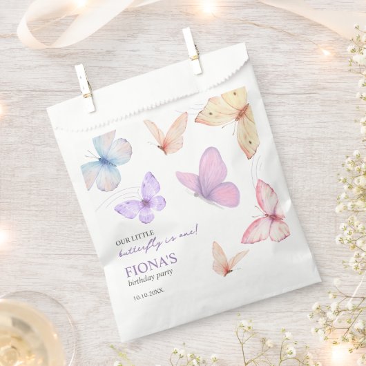 Our little butterfly Girl's 1st birthday Thank you Geschenktütchen (Ausgeschnitten)