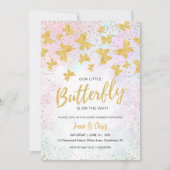 Our Little Butterfly Gold Glitter Invitation Einladung (Vorderseite)