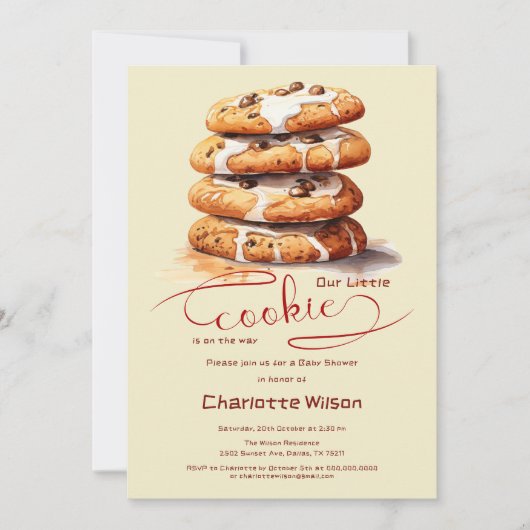 Our Little Cookie Is On The Way Cute Baby Shower Einladung (Vorderseite)