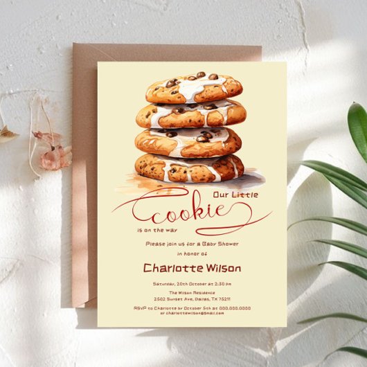 Our Little Cookie Is On The Way Cute Baby Shower Einladung