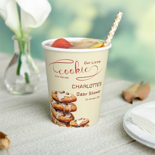 Our Little Cookie Is On The Way Cute Baby Shower Pappbecher (In Situ)