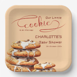 Our Little Cookie Is On The Way Cute Baby Shower Pappteller