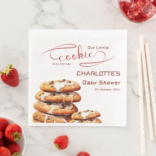 Our Little Cookie Is On The Way Cute Baby Shower Serviette (Beispiel)