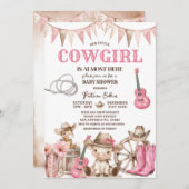 Our Little Cowgirl Wild West Baby Shower Einladung (Vorne/Hinten)
