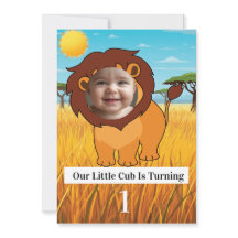 Our Little Cub Is Turning 1 Birthday Invitation |