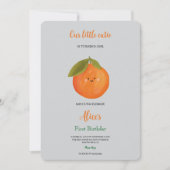 Our little cutie orange design birthday invitation einladung (Vorderseite)
