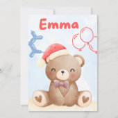 Our Little Emma Birthday Invitation – Pastel Teddy Einladung (Rückseite)