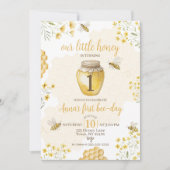 Our Little Honey 1st Birthday Invitation Einladung (Vorderseite)