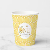 Our Little Honey Bee 1st Bee-Day Birthday Pappbecher (Rückseite)