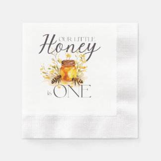 Our Little Honey is One napkin Serviette