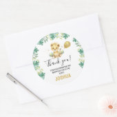 Our Little King Lion Crown Balloon 1st Birthday Runder Aufkleber (Umschlag)