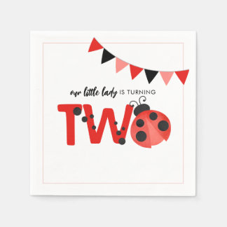 Our Little Lady is Turning Two Ladybug Serviette