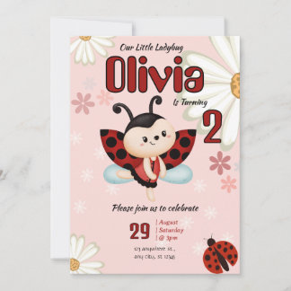Our Little Ladybug Girl Birthday Party Invitation Einladung