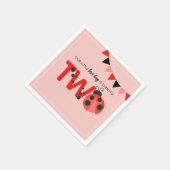 Our Little Love Bug is Turning Two Ladybug Serviette (Ecke)