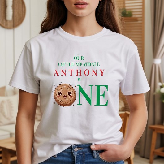Our Little Meatball is One 1st Birthday  Tri-Blend Shirt