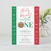 Our Little Meatball is One Birthday Party Einladung (Stehend Vorderseite)